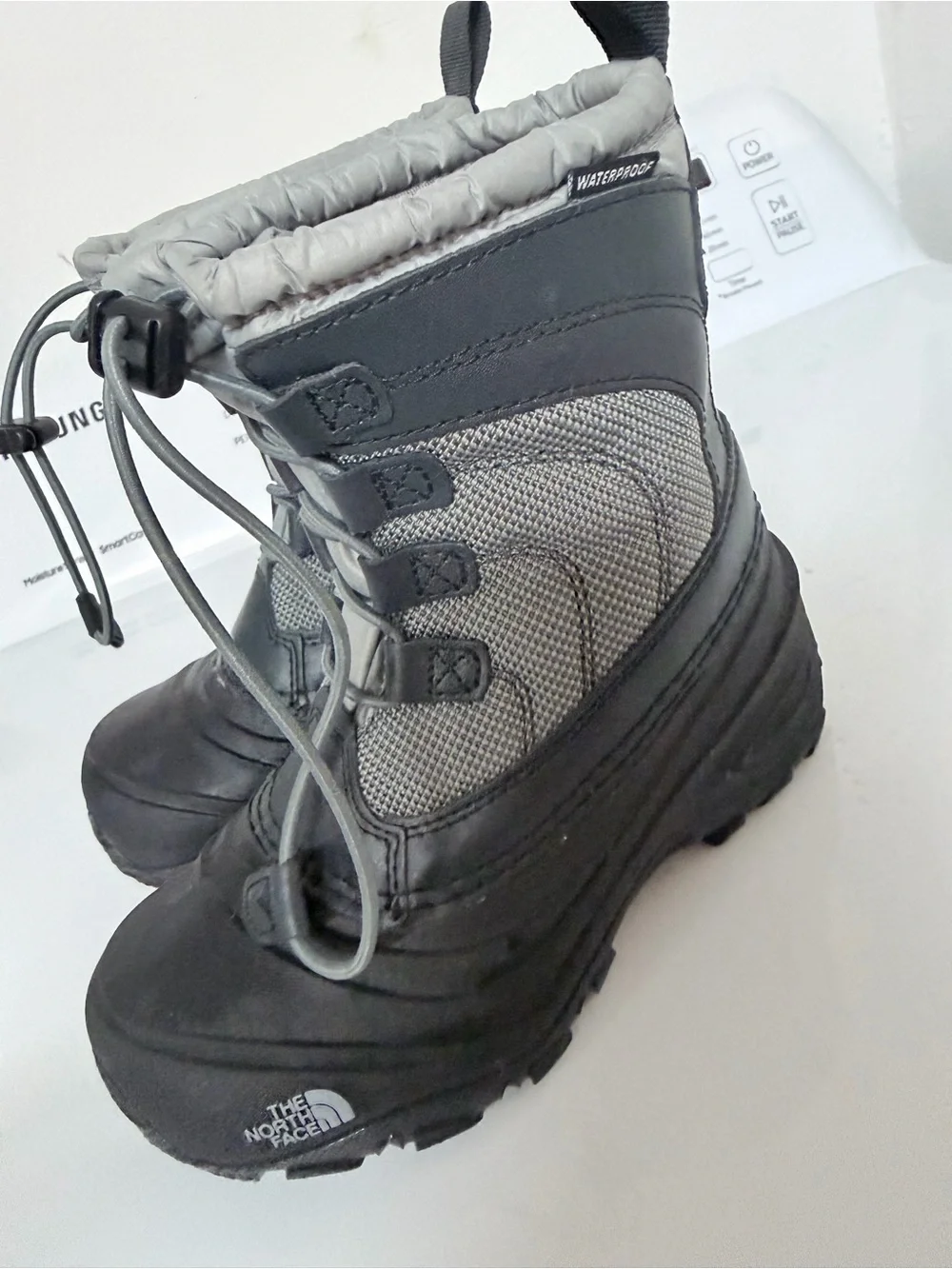 The North Face Gray and Red Insulated Winter Boot (Kids)